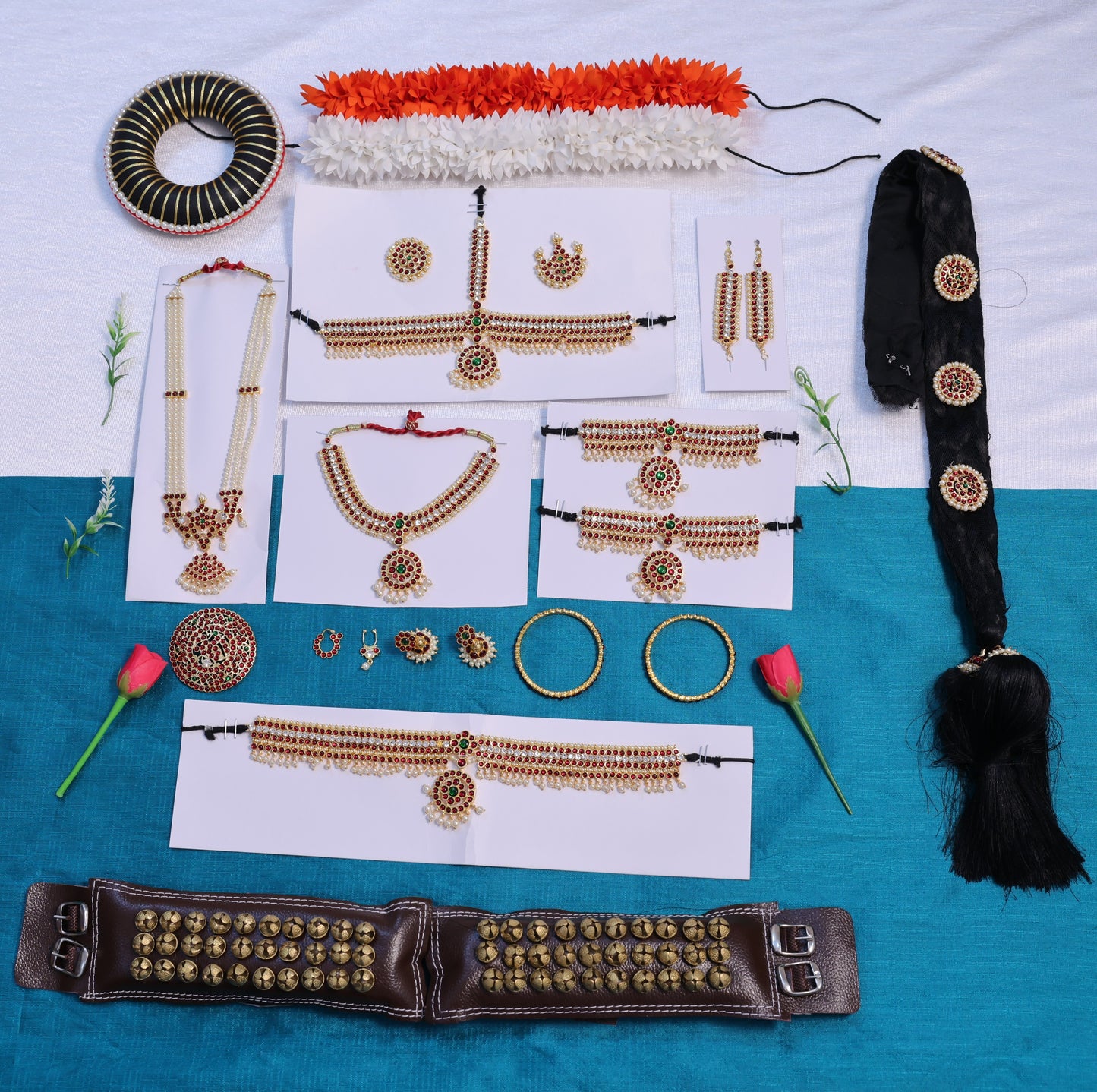Kids classical dance jewellery set temple style full accessories