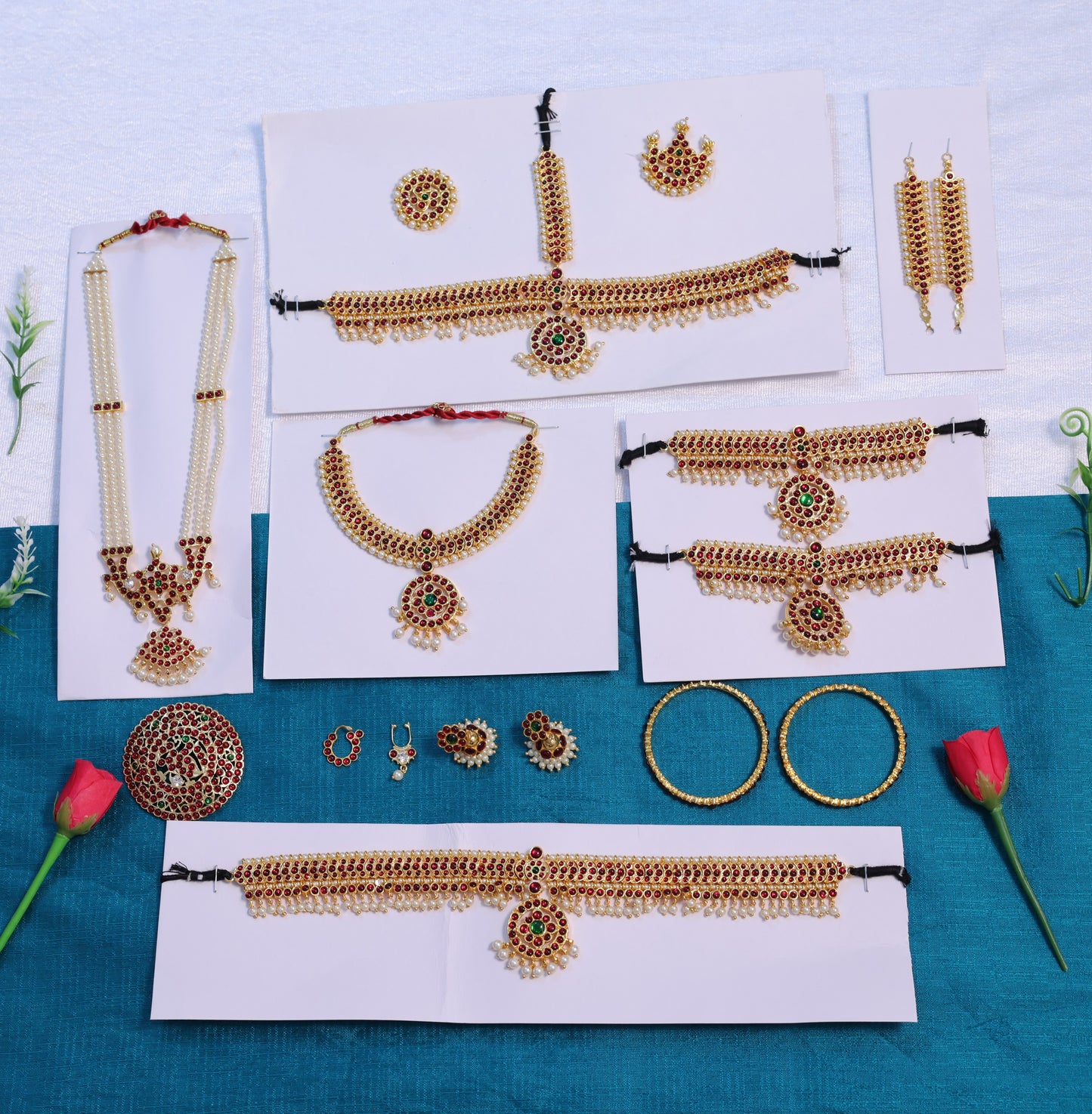 Kids Bharatanatyam Kuchipudi jewellery full set temple style