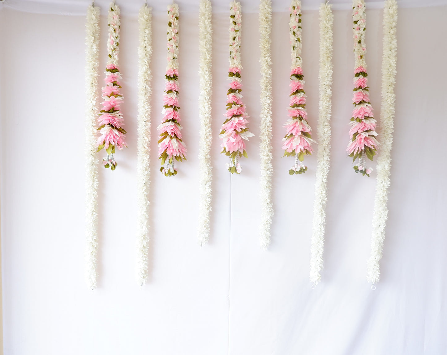 sriman decoration flowers and artificial flowers for festivals combination of light pink and white