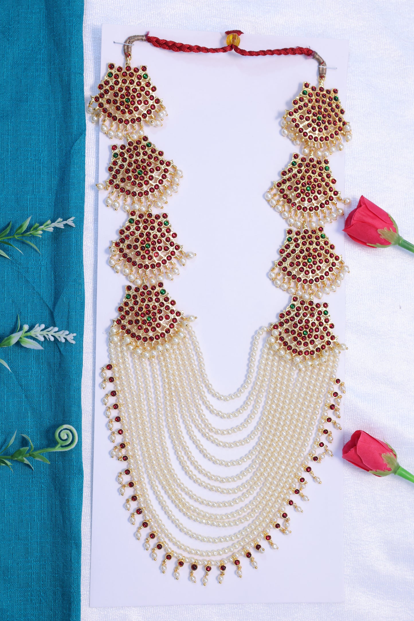 Moti haram set Bharatanatyam Kuchipudi classical dance jewellery pearl necklace USA