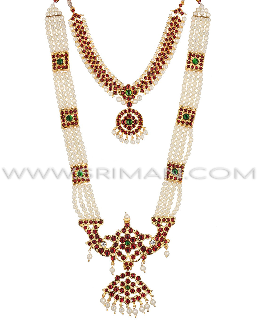 SRIMAN KEMPU CHOKER AND LONG MOTI HARAM