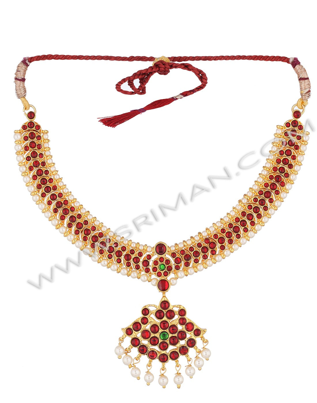 sriman kempu simple necklace for bharatanatyam.