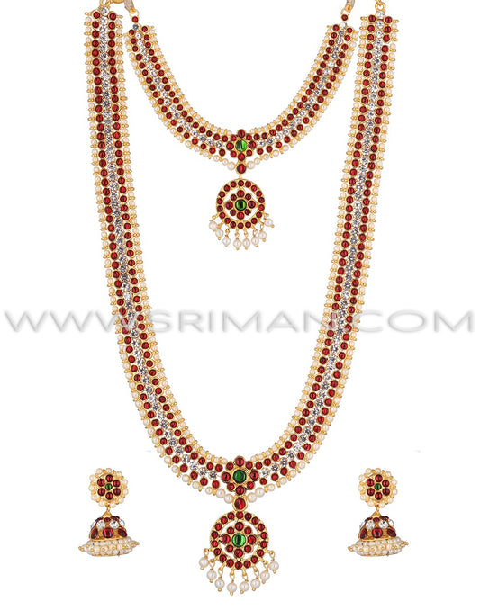 SRIMAN KEMPU LONG HARAM AND NECKLACE