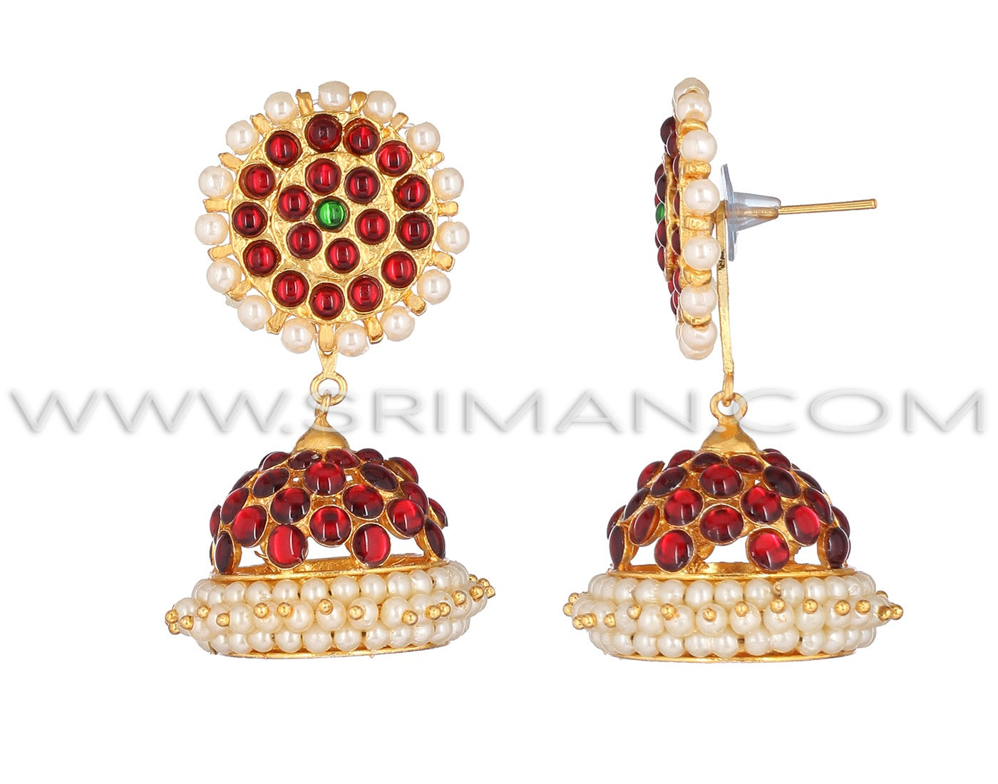 SRIMAN SMALL MANGO DESGIN LONG HARAM WITH EARINGS