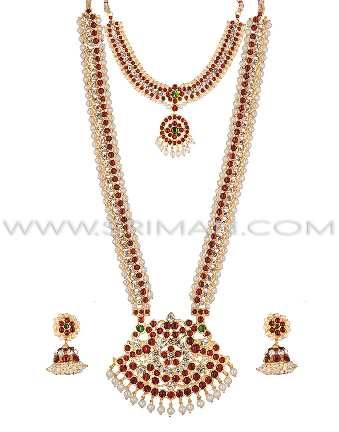 Sriman stones long haram and necklace