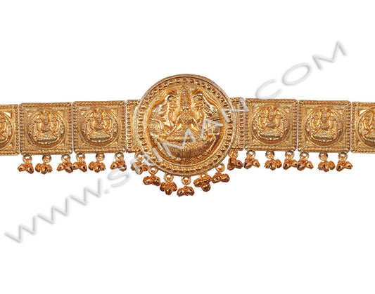 Lakshmi Gold Waist Belt for Bharatanatyam & Kuchipudi | Temple Vaddanam Jewellery