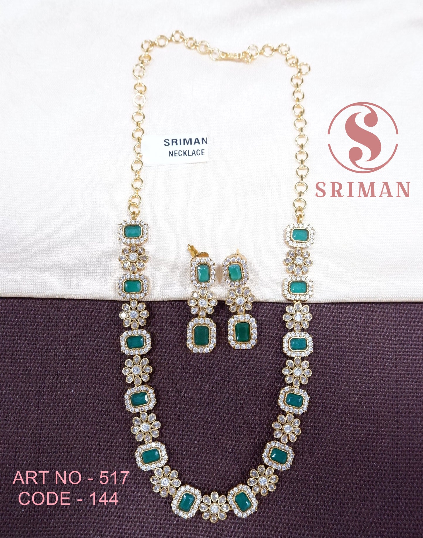 SRIMAN FANCY UNCUT STONES NECKLLACE WITH