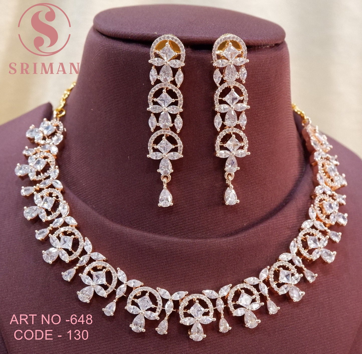 SRIMAN ROSE GOLD NECKLACE SET