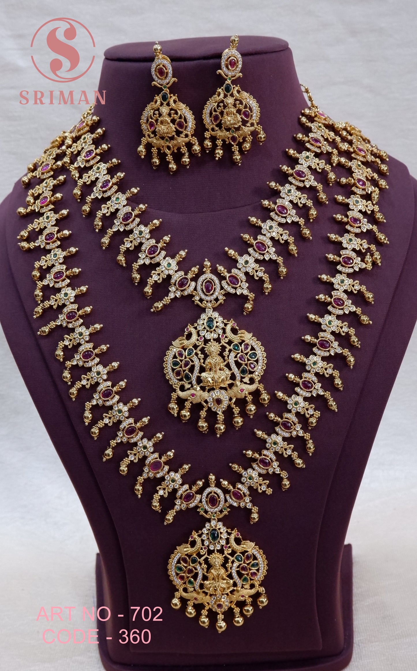 SRIMAN MAT COMBO BEATS NECKLACE AND HARAM SET