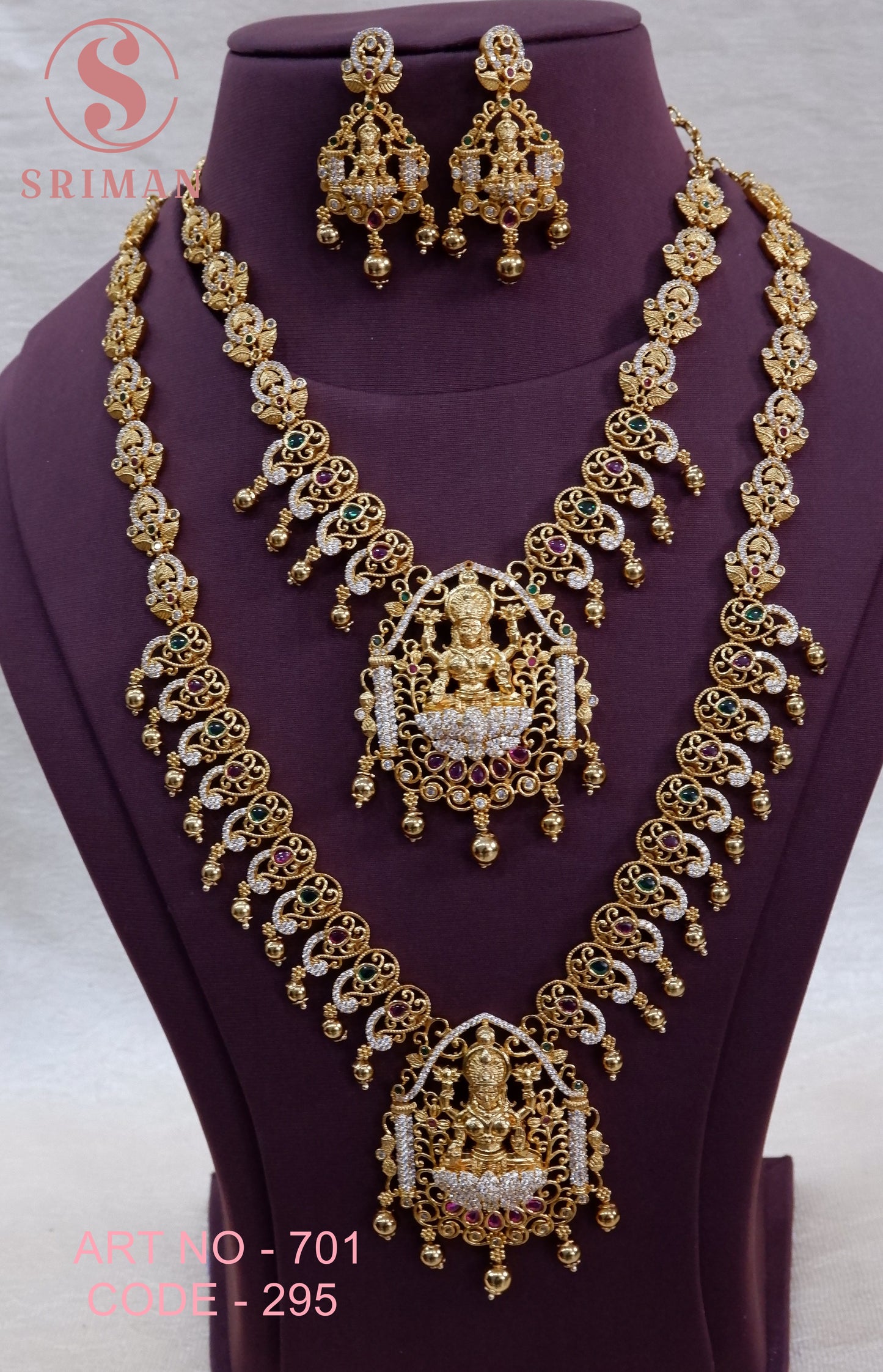 SRIMAN MAT COMBO LAXMI LOCKET NECKLACE AND HARAM SET