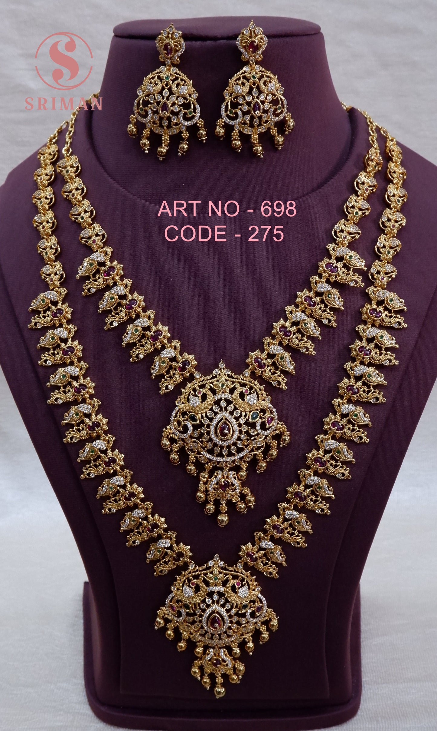 SRIMAN MAT COMBO NECKLACE AND HARAM SET