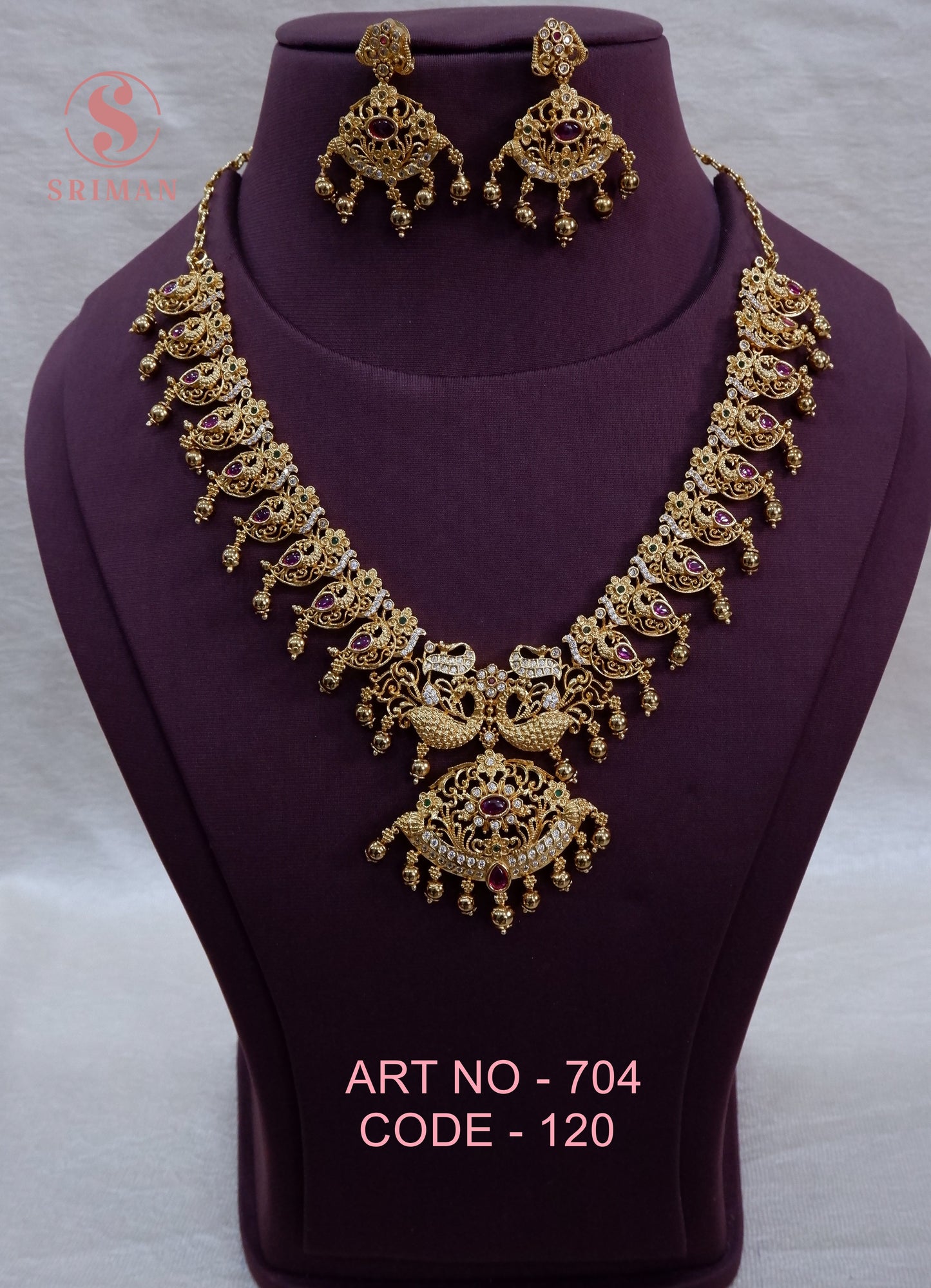 SRIMAN MATT NECKLACE WITH EARINGS