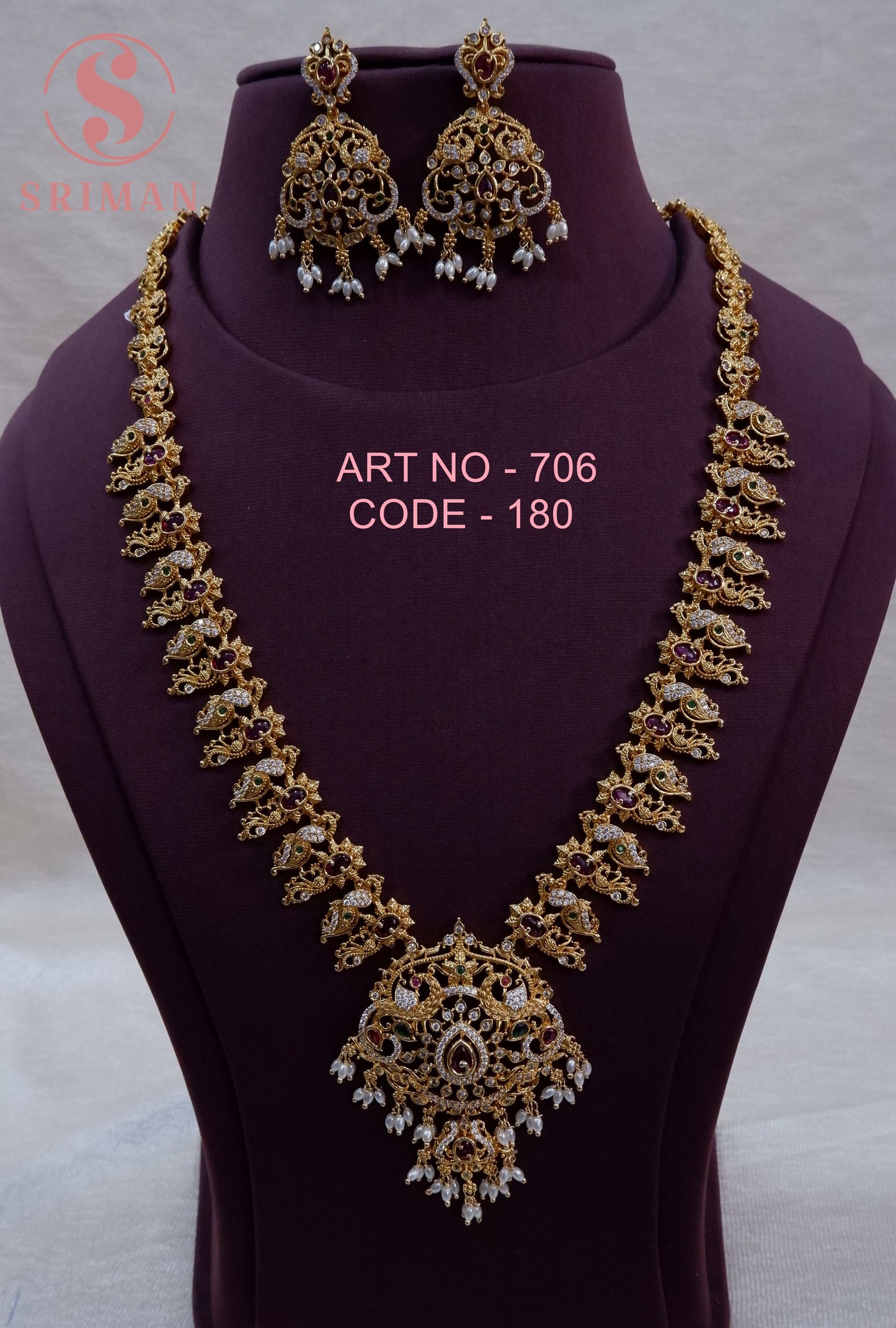 SRIMAN MAAT FINISH HARAM WITH EARINGS