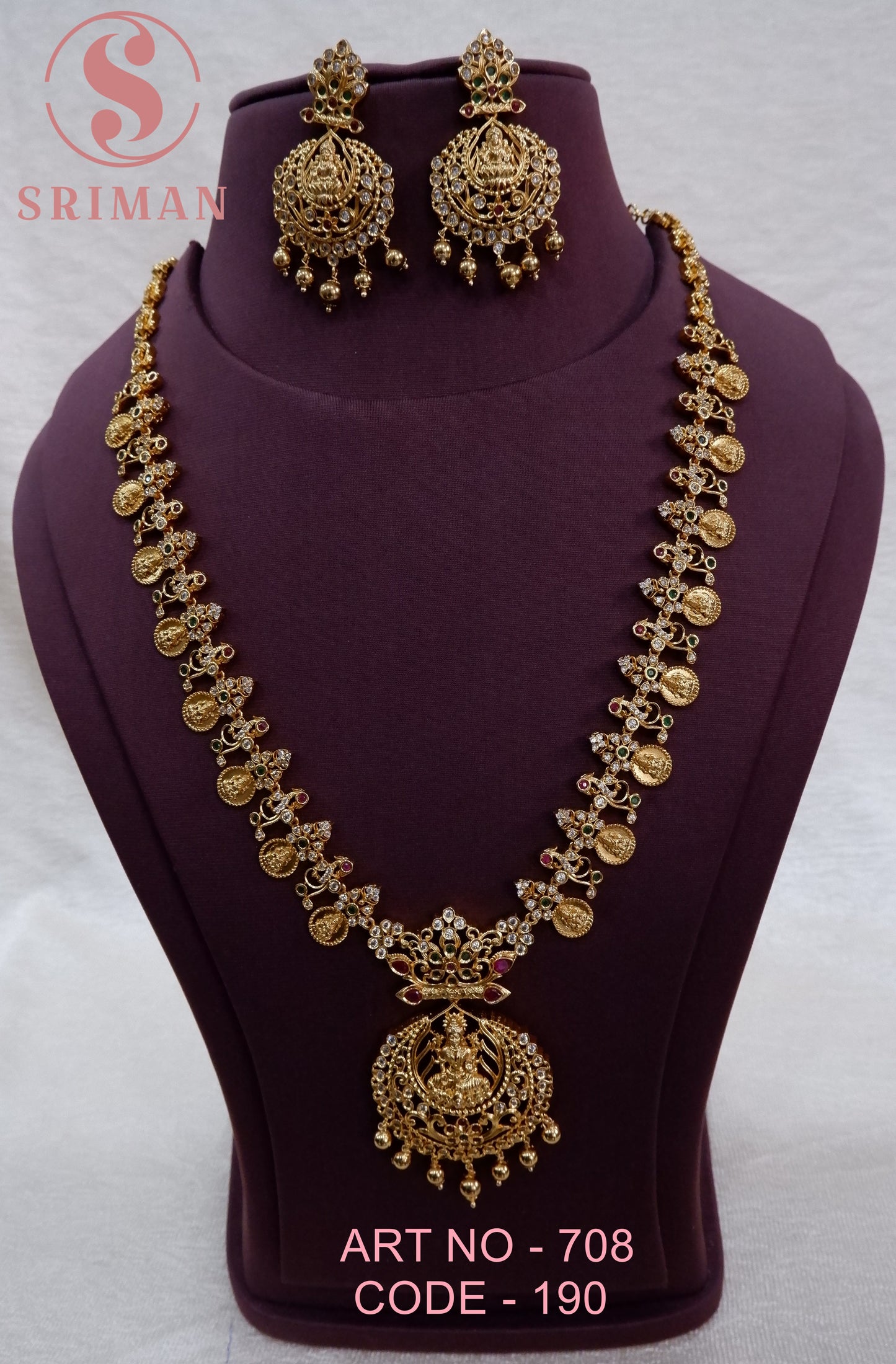 SRIMAN FANCY MAAT LONG HARAM WITH EARINGS