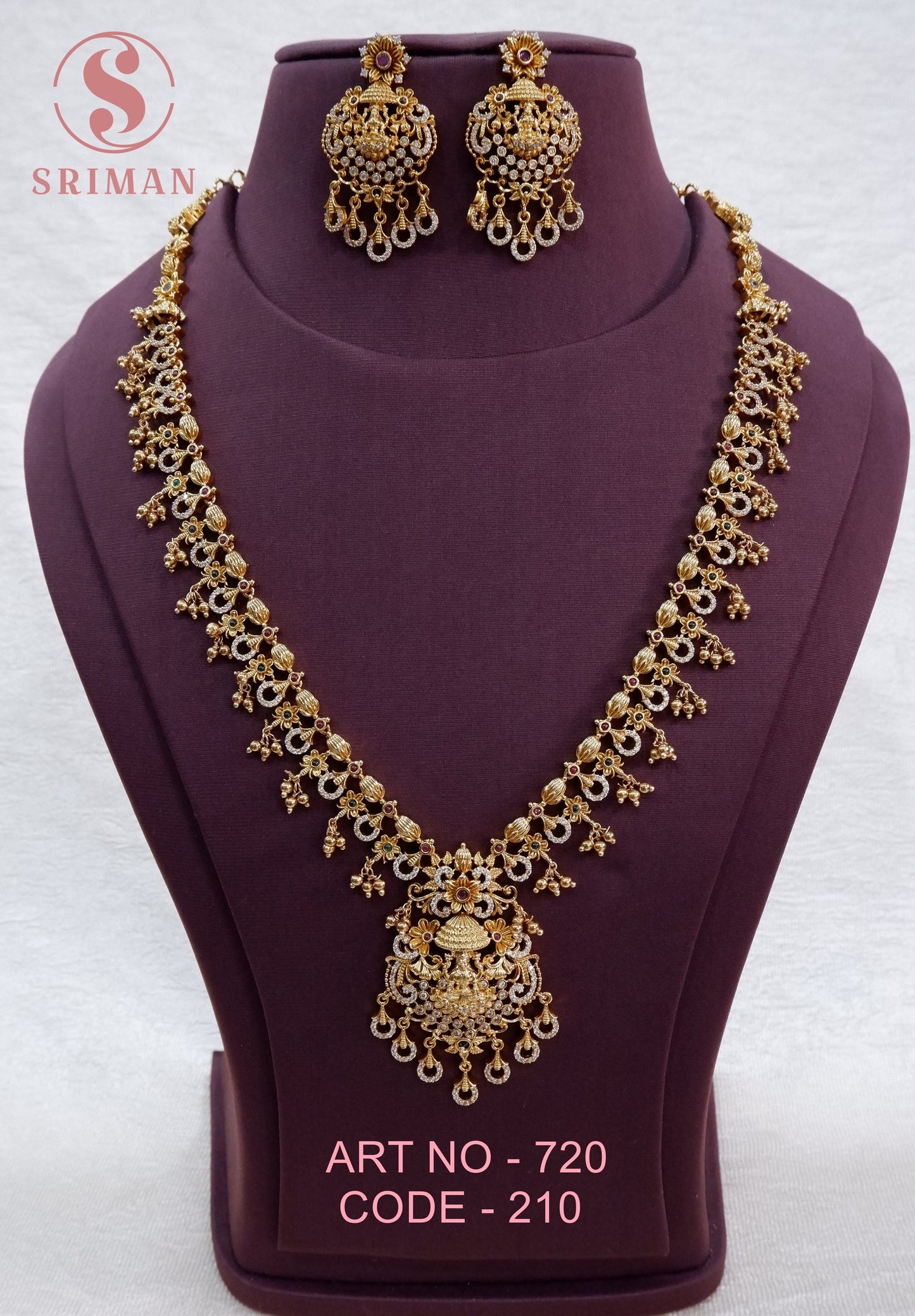 SRIMAN MATT FANCY LONG HARAM WITH EARINGS