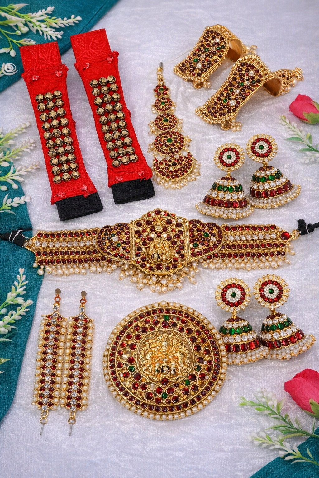Bharatanatyam and Kuchipudi dance accessories temple jewellery Indian classical dance ornaments
