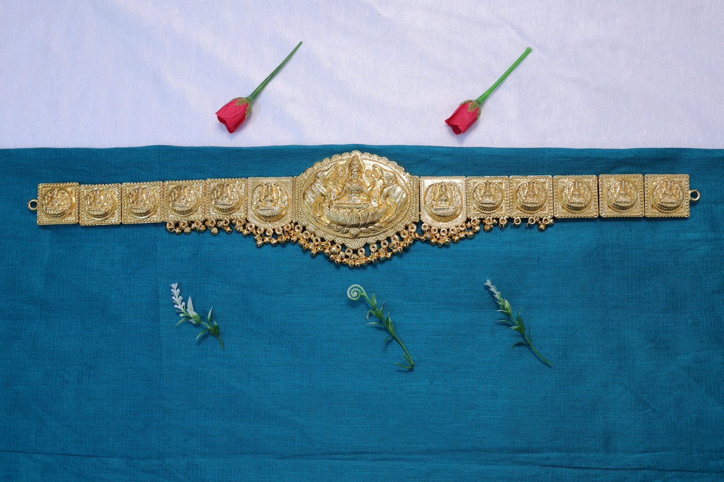 Gold Lakshmi Temple Jewellery Waist Belt (Oddiyanam) for Adults – Bharatanatyam & Kuchipudi