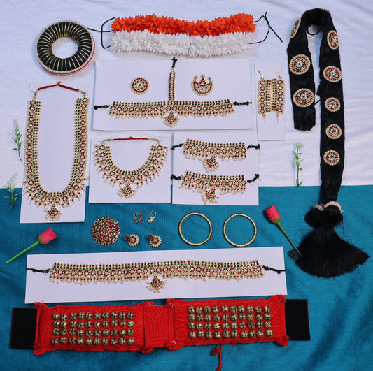Mango Design Bharatanatyam Temple Jewellery Full Set | Arangetram Classical Dance Jewellery