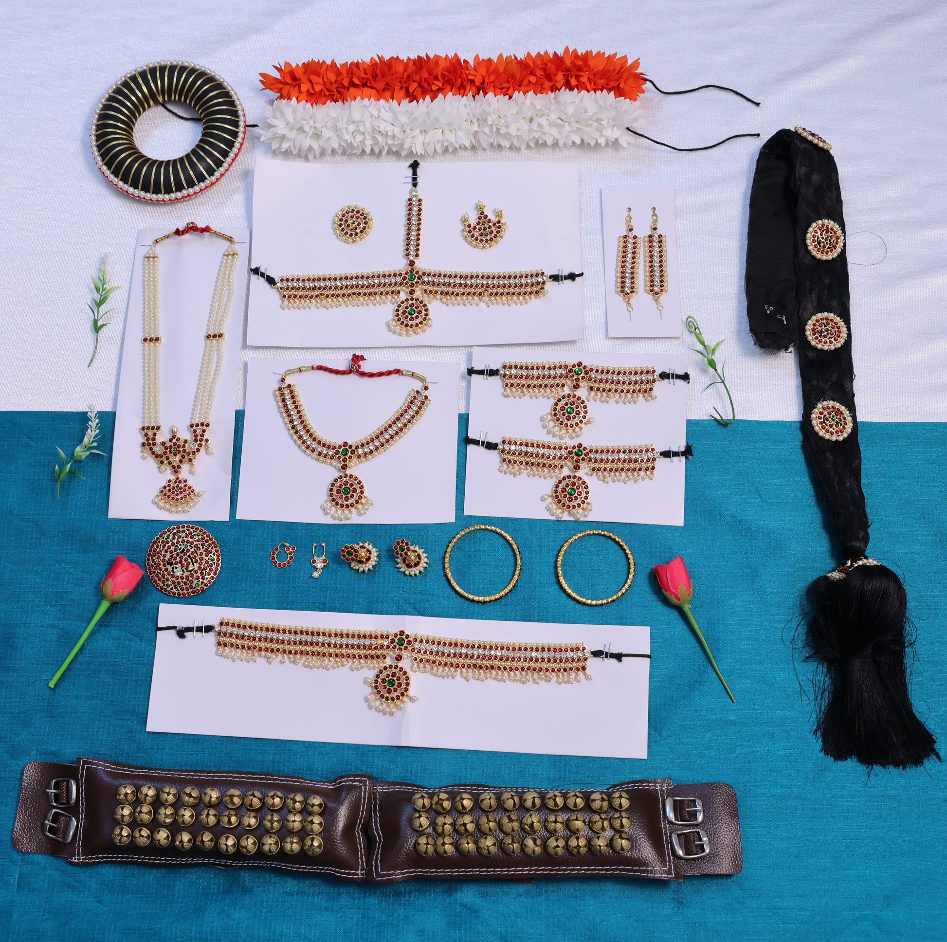 Kids classical dance jewellery set temple style full accessories

