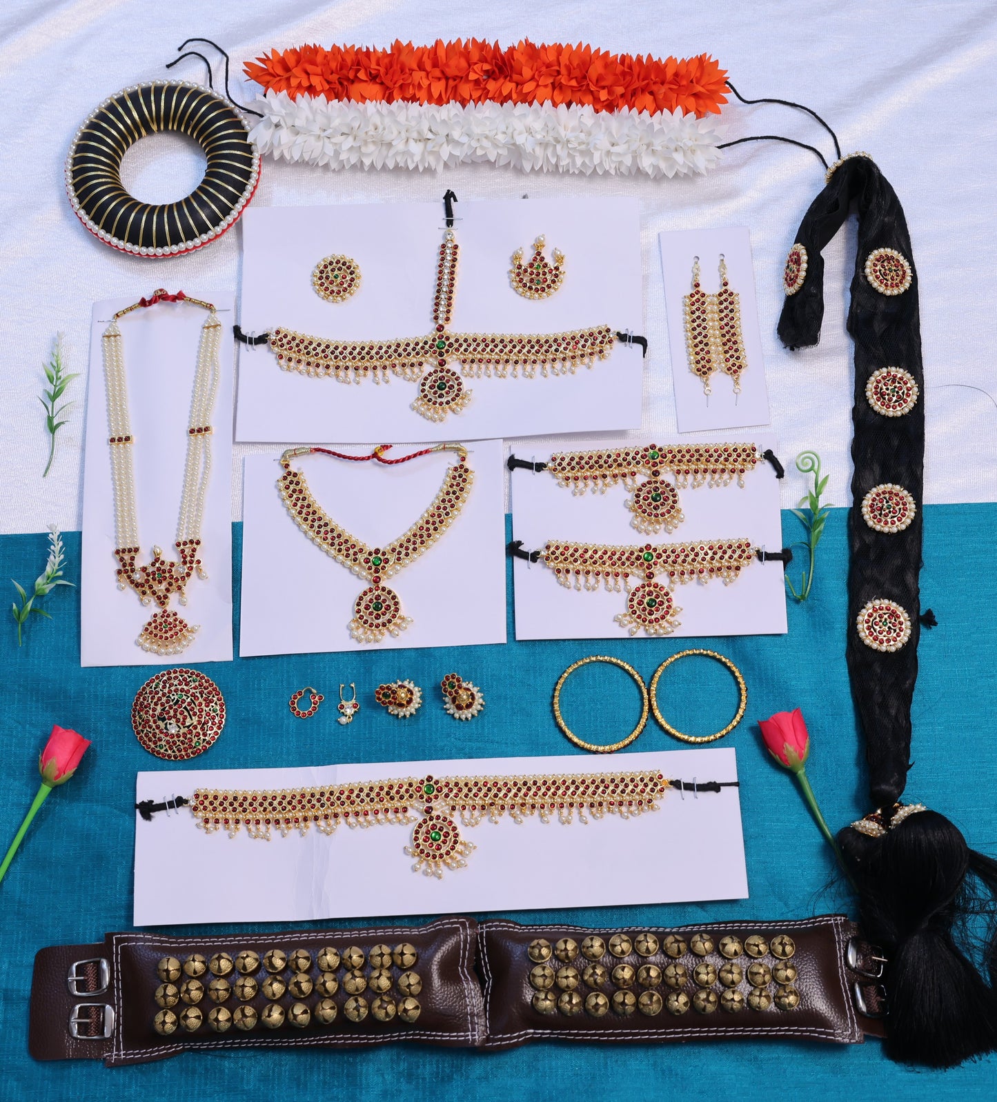 Bharatanatyam Kuchipudi Jewellery Set | Traditional Temple Jewellery for Classical Dance