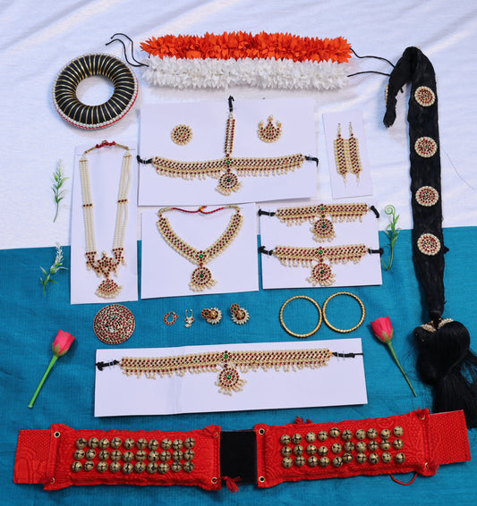 Baby kids Bharatanatyam Kuchipudi classical dance jewellery set temple design