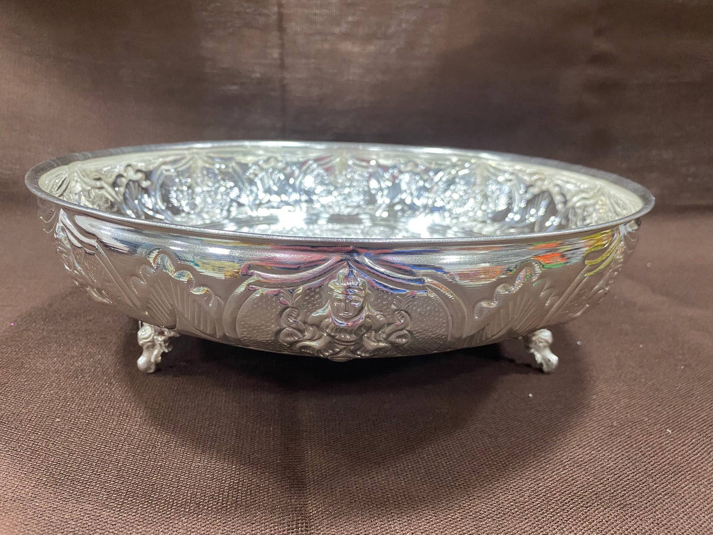 sriman german silver for keeping fruits and flowers for pooja