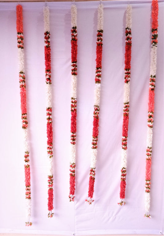 Artificial flowers strings used for decoration and pooja purpose  combination Colours