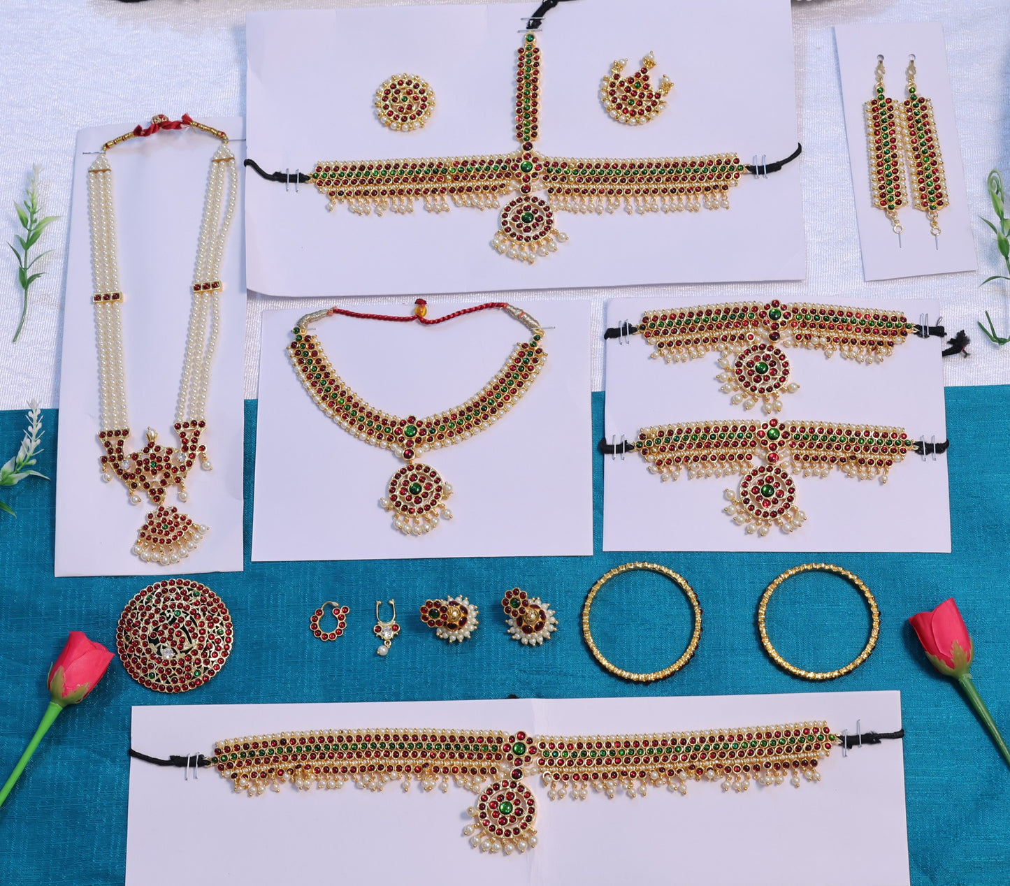 Kids Bharatanatyam Kuchipudi jewellery full set temple style