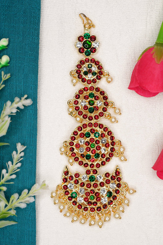 Temple Kemp Nethi Chutti forehead ornament for Bharatanatyam dance