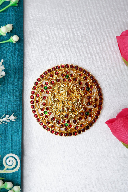 Rakodi Radagi Billa Kuchipudi Bharatanatyam hair ornament with Kempu stone work - traditional temple jewelry