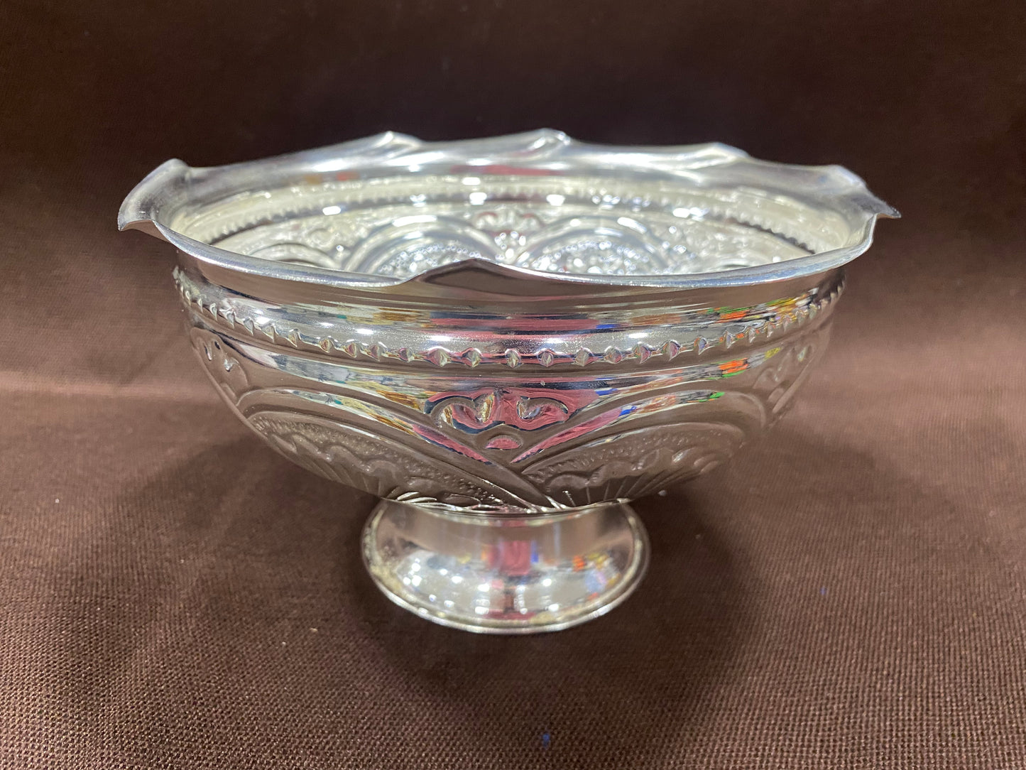 sriman German silver flower bowl for pooja or varamaha lakshmi vratam