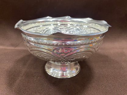 sriman German silver flower bowl for pooja or varamaha lakshmi vratam