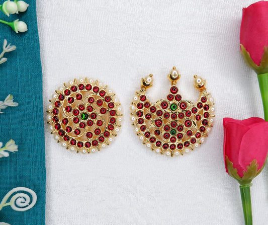 Traditional Surya Chandra temple jewellery for Kuchipudi