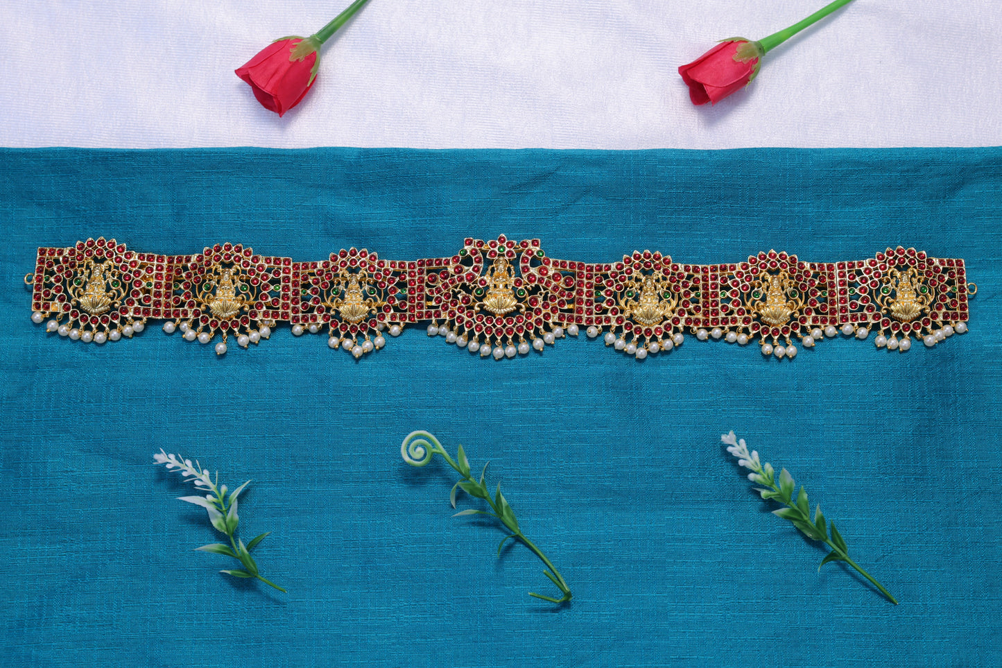 Lakshmi kempu stone temple jewellery waist belt oddiyanam for Bharatanatyam dance