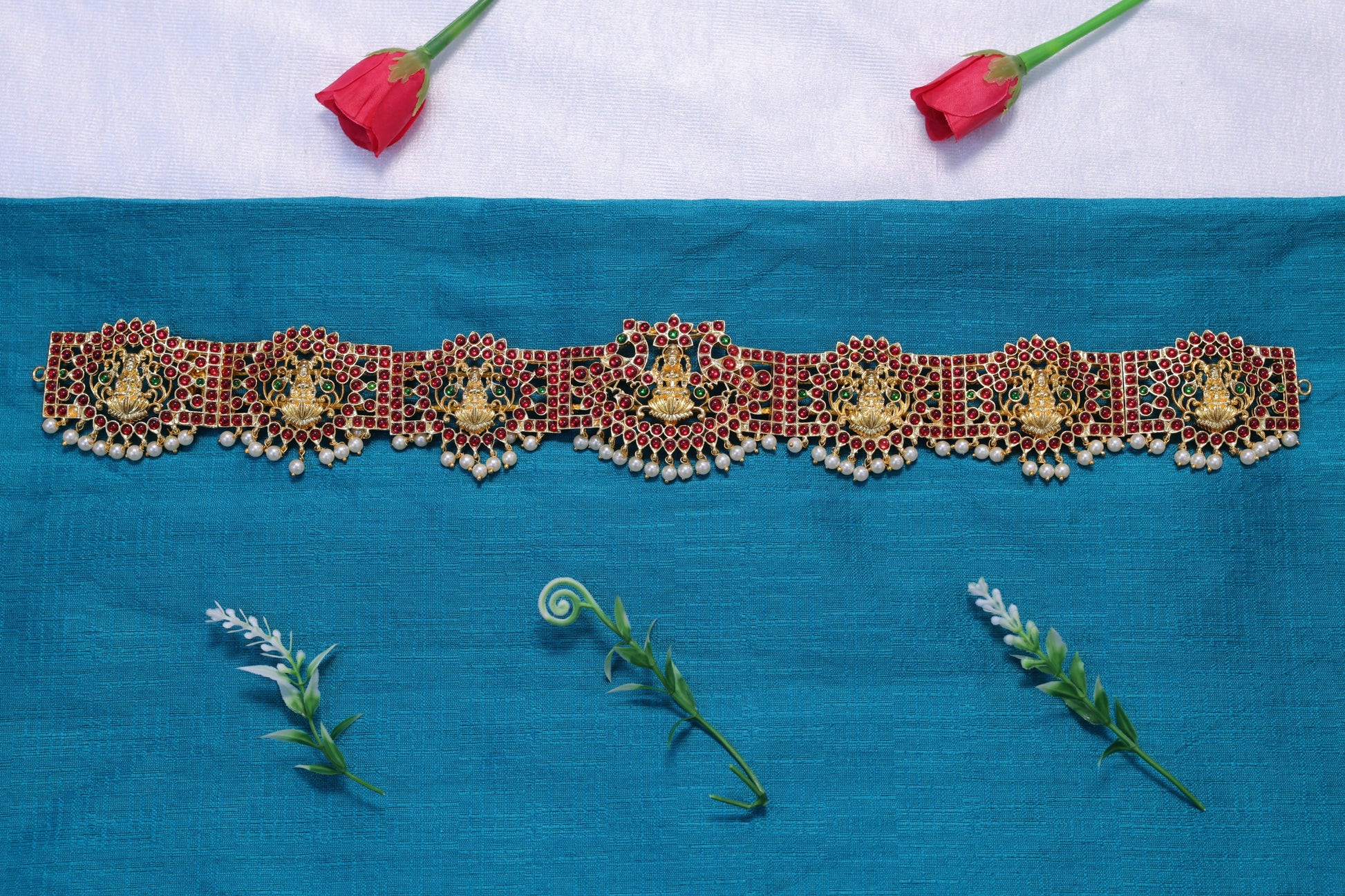 Lakshmi kempu stone temple jewellery waist belt oddiyanam for Bharatanatyam dance