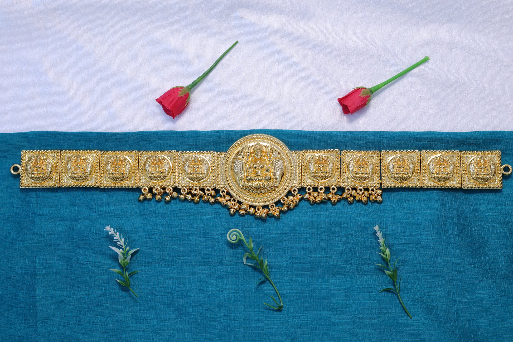 Adult Lakshmi temple jewellery waist belt oddiyanam