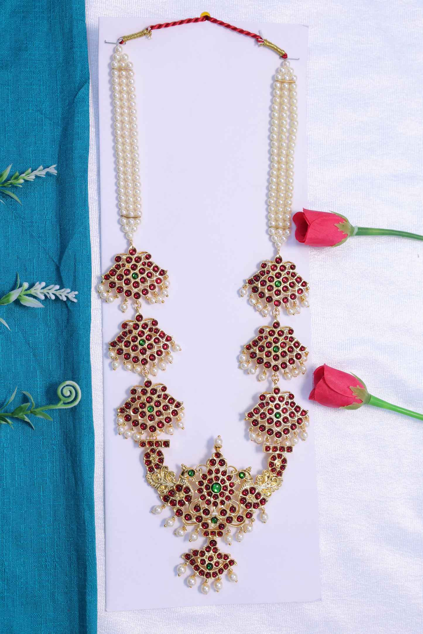 Moti mala haram set Bharatanatyam Kuchipudi classical dance kempu pearl jewellery