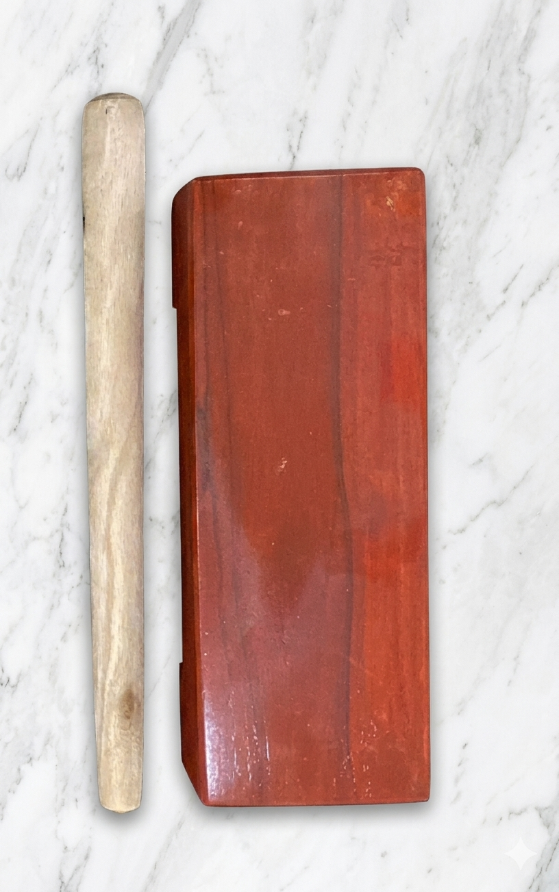 Premium wooden Thattu Manai board with Thattu Kazhi stick for Bharatanatyam and Kuchipudi practice