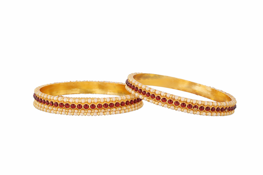 Red Kemp temple jewellery bangles for Bharatanatyam dance