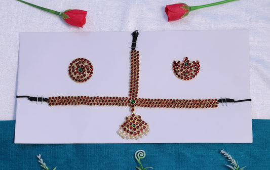 Simple kempu headset for Bharatanatyam dance