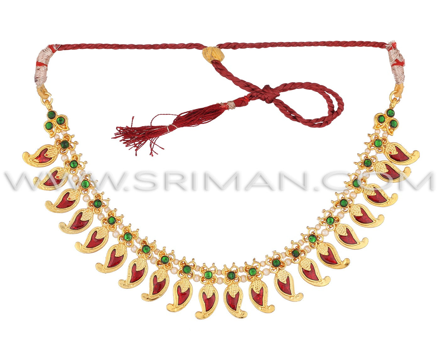 SRIMAN KEMPU MANGO DESINGER CHOKER NECKLACE SET