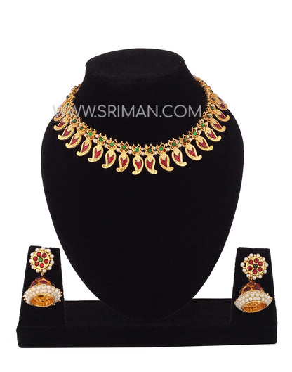SRIMAN KEMPU MANGO DESINGER CHOKER NECKLACE SET
