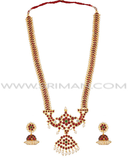 SRIMAN KEMPU HARAM PEACOCK DESGIN WITH EARRING