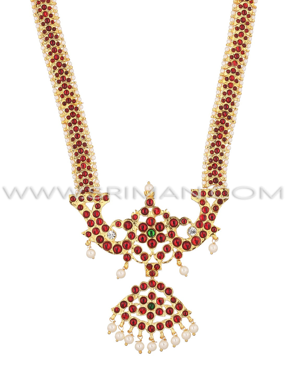 SRIMAN KEMPU HARAM PEACOCK DESGIN WITH EARRING