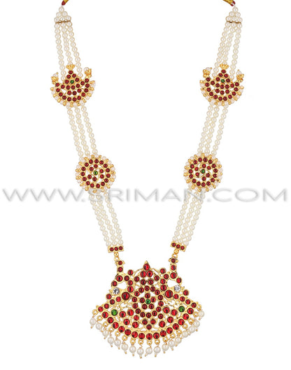 SRIMAN KEMPU MOTI HARAM WITH SHORT NECKLACE