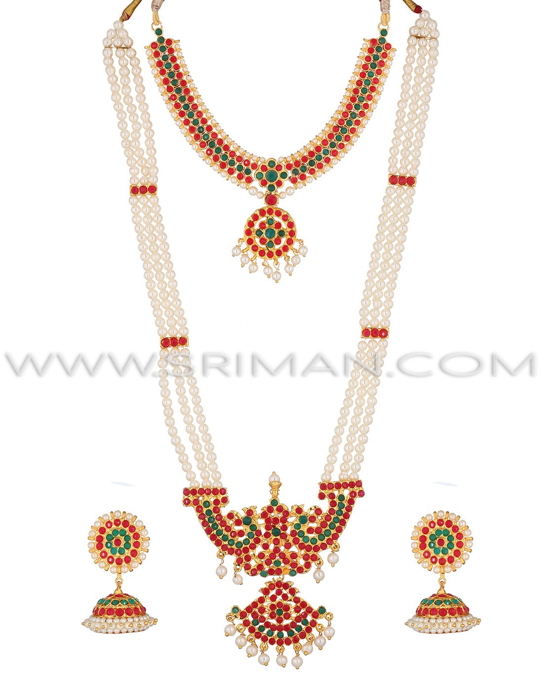 SRIMAN LONG MOTI HARAM AND NECKLACE