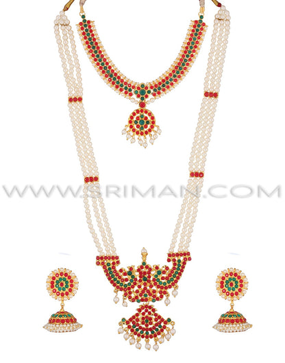 SRIMAN LONG MOTI HARAM AND NECKLACE