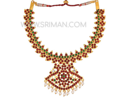 SRIMAN KEMPU FLOWER NECKLACE WITH NECKLACE