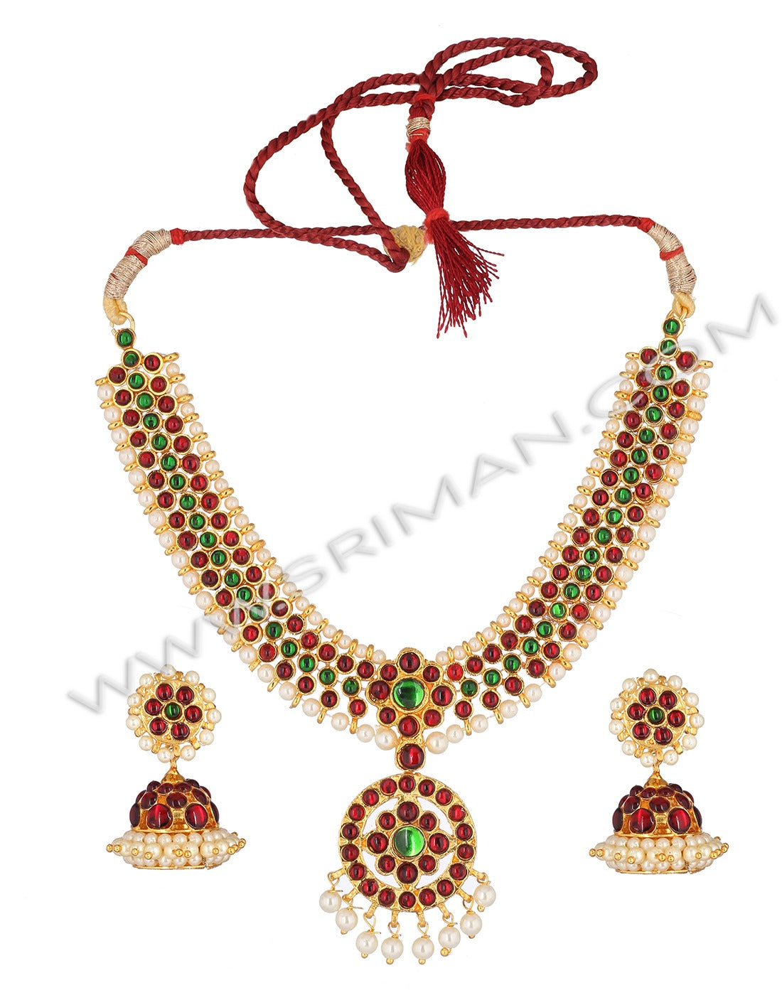 SRIMAN KEMPU SHORT NECKLACE FOR BHARATANATYAM