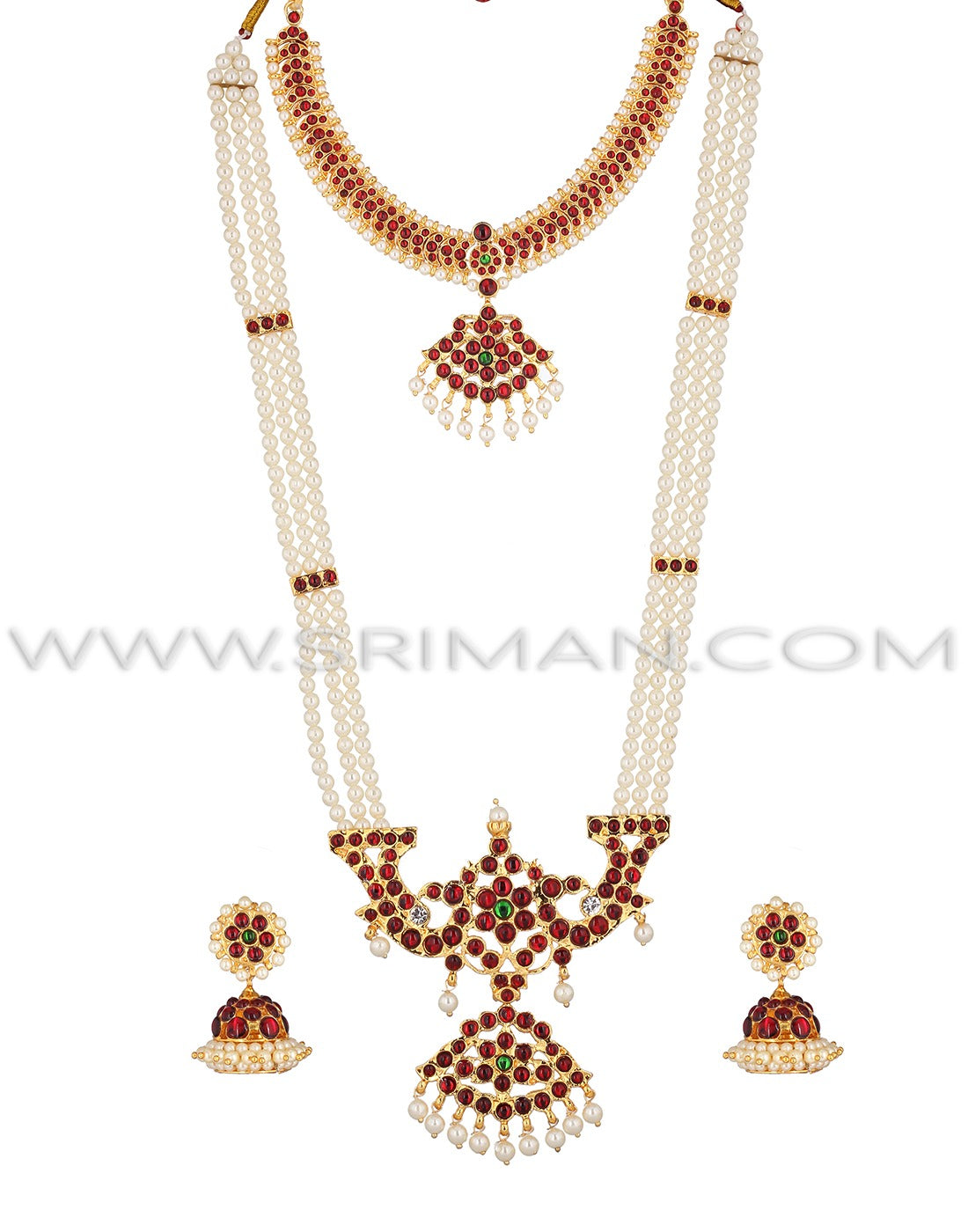 SRIMAN KEMPU long moti haram and necklace